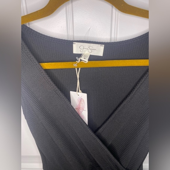 Jessica Simpson Black ribbed tank top wrap maxi dress - Picture 3 of 6